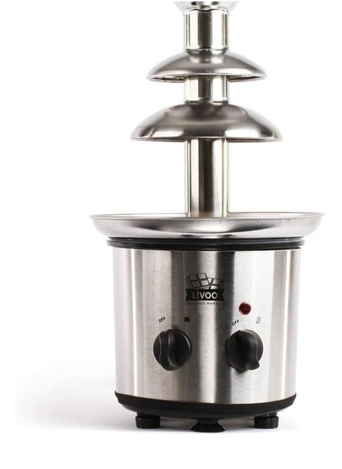 DOM377 3-Tier Chocolate Fountain - Stainless Steel Sweet Fondue Machine, 1 kg Capacity, 320W | Perfect for Parties, Desserts & Events