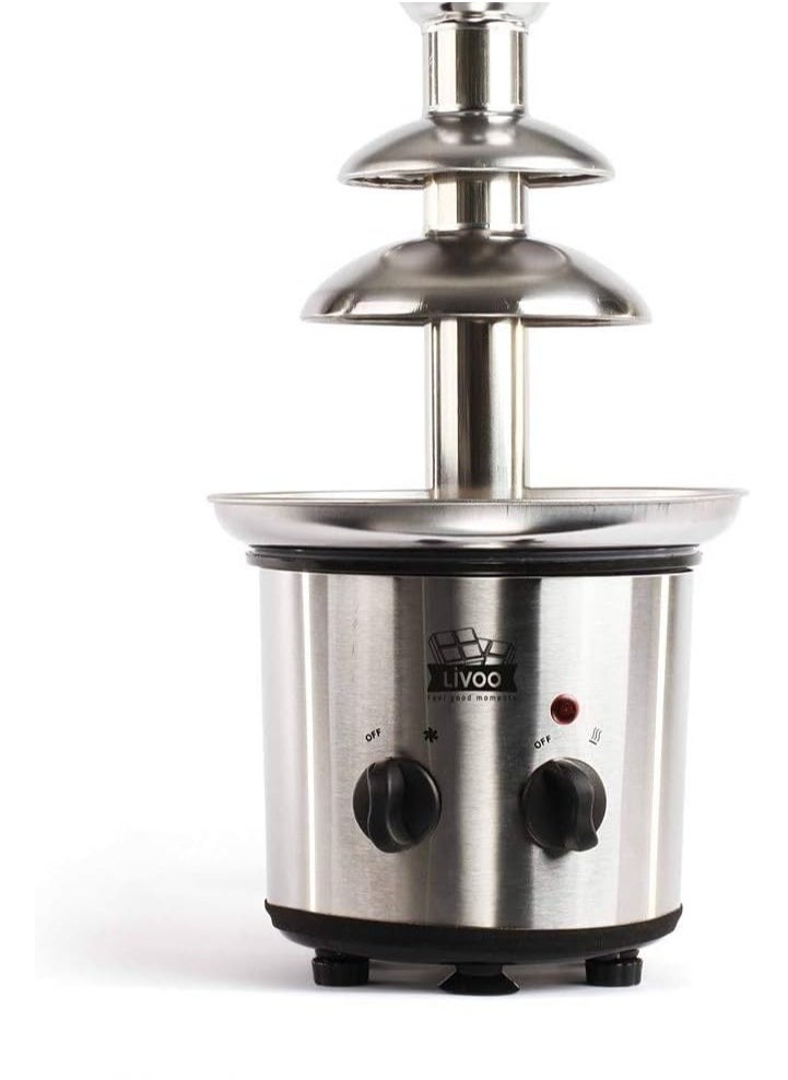 DOM377 3-Tier Chocolate Fountain - Stainless Steel Sweet Fondue Machine, 1 kg Capacity, 320W | Perfect for Parties, Desserts & Events