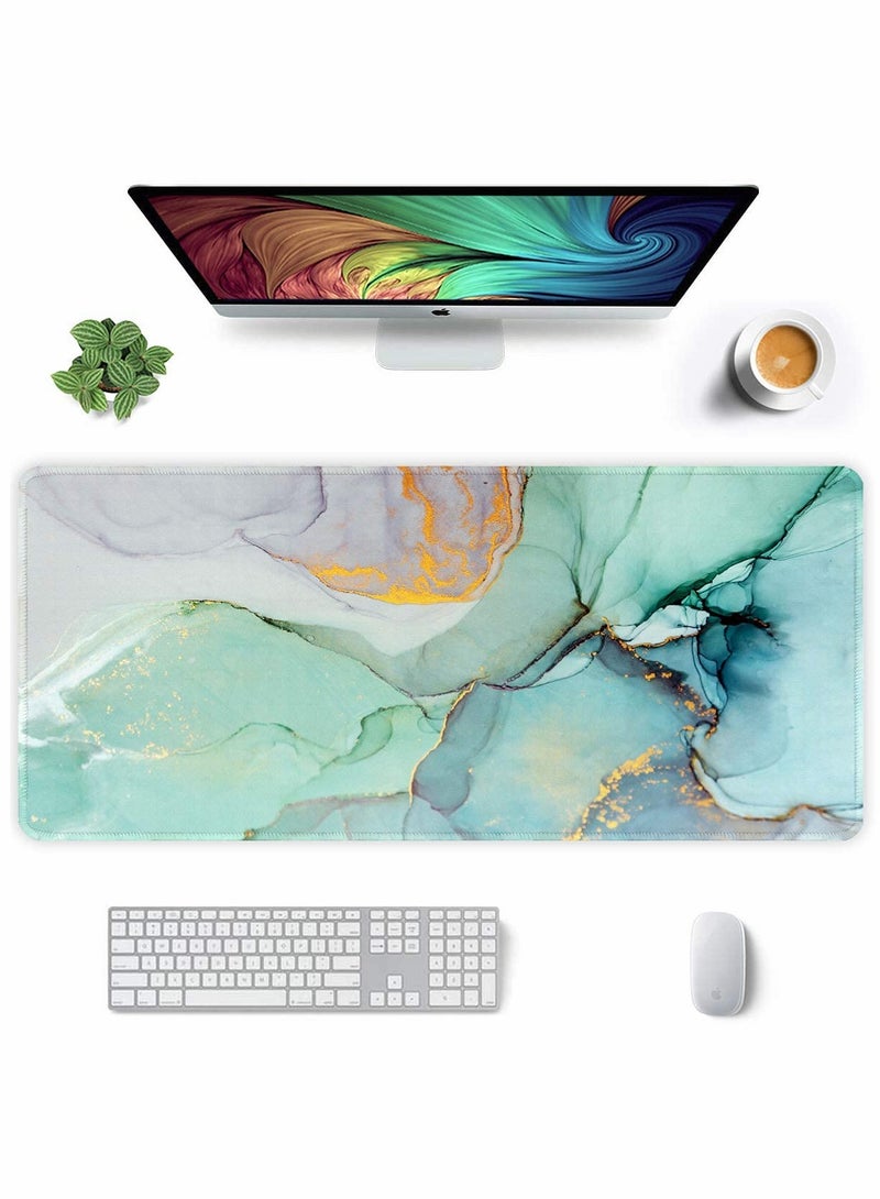 Marble Large Gaming Mouse Pad - Extra Big Desk Mat for Laptop & Computer with Non-Slip Base and Stitched Edges for Enhanced Durability and Comfort. - Image 1