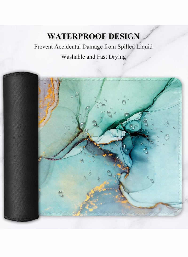 Marble Large Gaming Mouse Pad - Extra Big Desk Mat for Laptop & Computer with Non-Slip Base and Stitched Edges for Enhanced Durability and Comfort. - Image 5