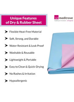 MEDITROVE Meditrove Waterproof Dry Rubber Bed Sheet Premium Washable Makintosh Sheet NonAbsorbent Reusable Crib Mat HospitalHome Bed Protector for Baby and Adult and Patients 2 Meter  - Image 5