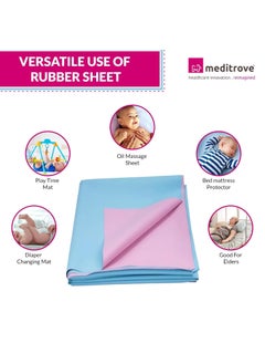 MEDITROVE Meditrove Waterproof Dry Rubber Bed Sheet Premium Washable Makintosh Sheet NonAbsorbent Reusable Crib Mat HospitalHome Bed Protector for Baby and Adult and Patients 2 Meter  - Image 4