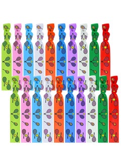 Mtlee MTLEE Tennis Party Favors 20 Pieces Ribbon Hair Accessories No Crease Knotted Colorful Elastics for Women Girls Players  Sport Party Gifts 