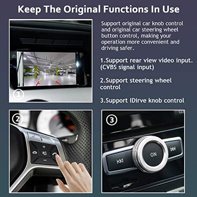 CarABC Wireless Carplay Fit For Apple Carplay&Android Auto, Fit For Mercedes Benz A/B/C/E/Cla/Gla/Glk/Ml/Sld With Ntg4.5 System Bluetooth, Mirror Link, Siri Voice, Usb, Dvr And Camera Input Etc - Image 5