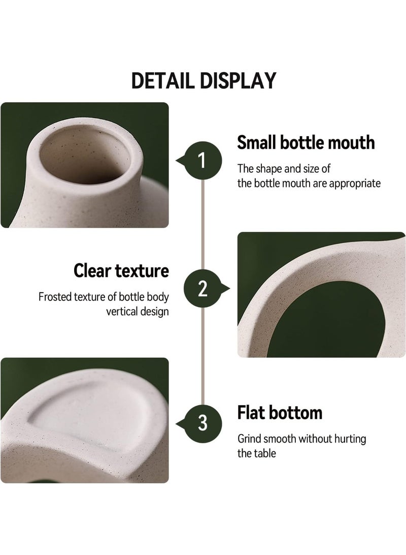 Nexa Double hollow white ceramic vase, Home Decor  - Image 4