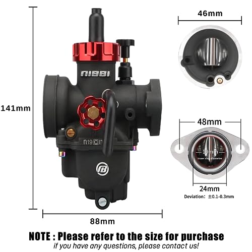 NIBBI PE19 Carburetor Kit, 19mm Carburetor with Carb Jets - Fit for 100cc 110cc 125cc Dirt Bike Pit Bike Apollo TaoTao Lifan Kayo SSR - Image 2