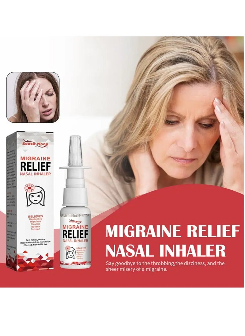 SOUTH MOON - Headache Nasal Spray, Natural Ingredient Headache Migraine Relief Nasal Inhaler, Head Pain Treatment Medical Spray, Rapid Relief Herbal Medicine For Anxiety Headaches And Tension Relief - Image 1