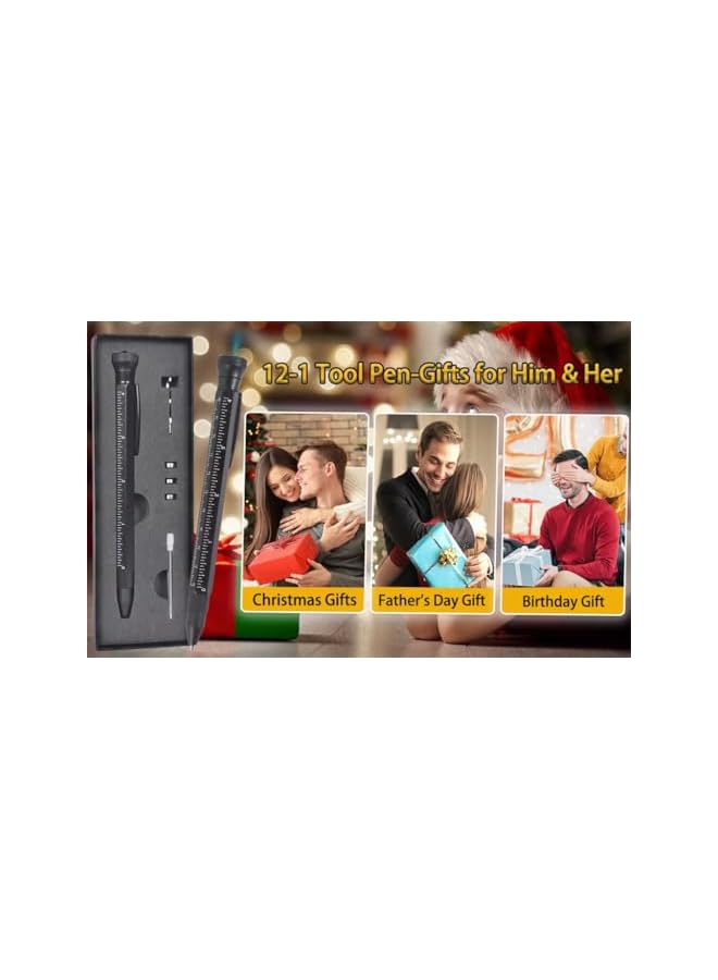 promass 12 in 1 Multitool Pen with Stress Relief Accessory, Pocket Multi Tool with Light, Stylus, Ruler, Screwdriver, Bottle Box Opener Cool Must-Have Gadgets for Woodworking Electrical Engineers Men - Image 4