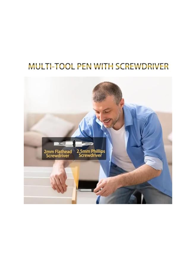 promass 12 in 1 Multitool Pen with Stress Relief Accessory, Pocket Multi Tool with Light, Stylus, Ruler, Screwdriver, Bottle Box Opener Cool Must-Have Gadgets for Woodworking Electrical Engineers Men - Image 3