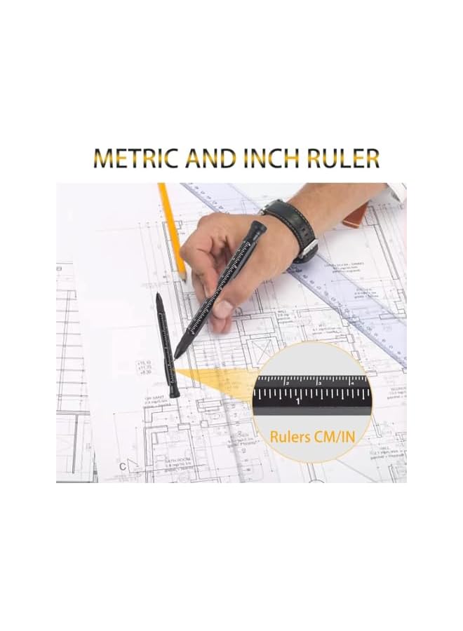 promass 12 in 1 Multitool Pen with Stress Relief Accessory, Pocket Multi Tool with Light, Stylus, Ruler, Screwdriver, Bottle Box Opener Cool Must-Have Gadgets for Woodworking Electrical Engineers Men - Image 2