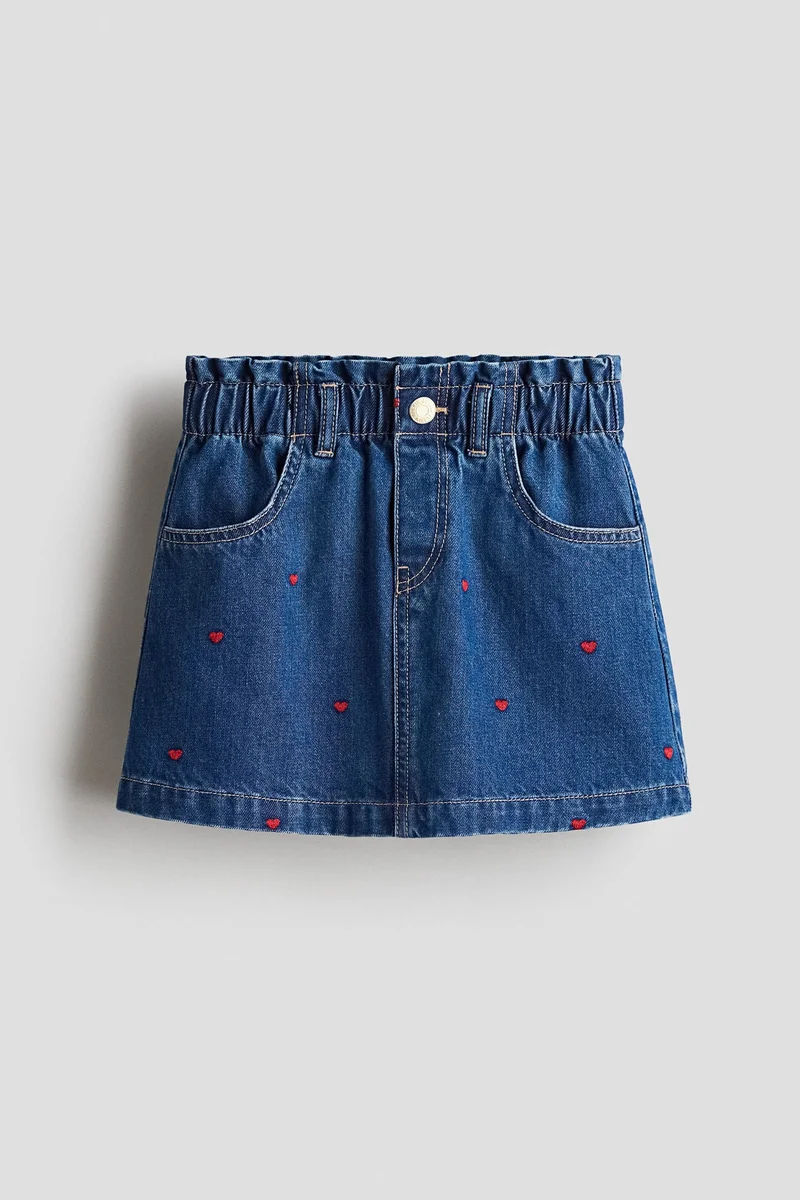 H&M Motif-detail denim skirt