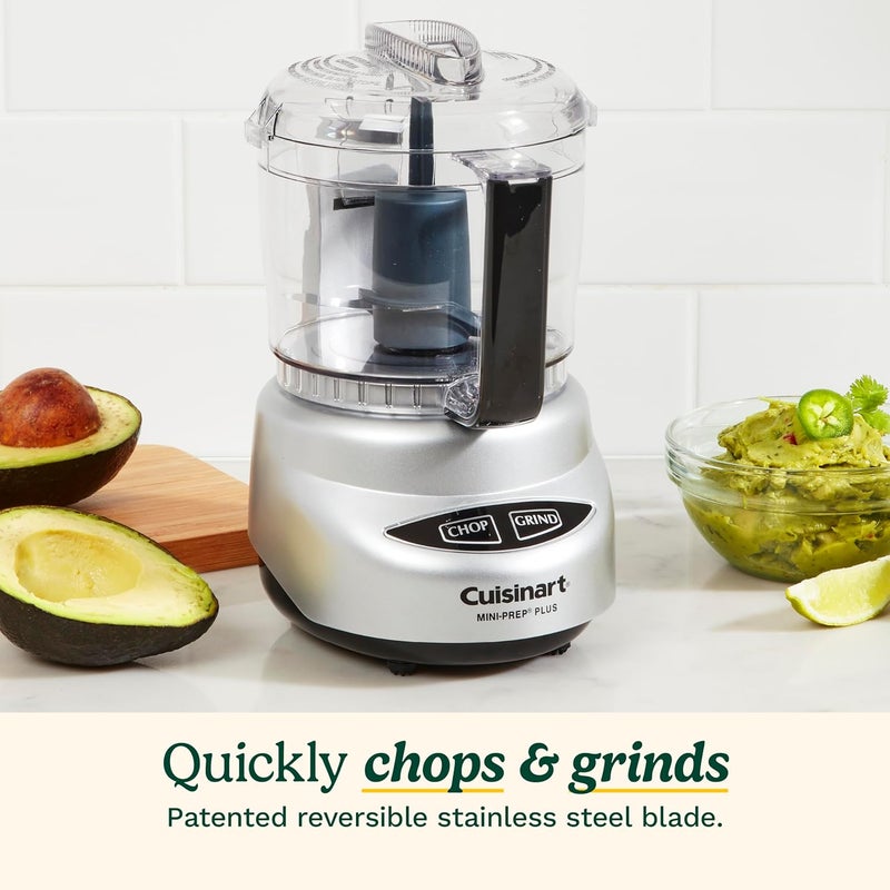 Cuisinart معالج الطعام ميني-بريب بلس، معالج طعام صغير سعة 24 أونصة لتقطيع الأعشاب والخضروات والجبن الصلب، وعاء عمل سعة 24 أونصة، شفرة ستانلس ستيل قابلة للعكس، DLC-2ABC، كروم مصقول - Image 2
