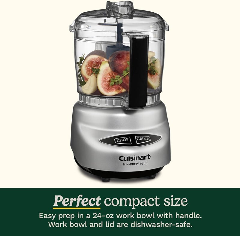 Cuisinart معالج الطعام ميني-بريب بلس، معالج طعام صغير سعة 24 أونصة لتقطيع الأعشاب والخضروات والجبن الصلب، وعاء عمل سعة 24 أونصة، شفرة ستانلس ستيل قابلة للعكس، DLC-2ABC، كروم مصقول - Image 3