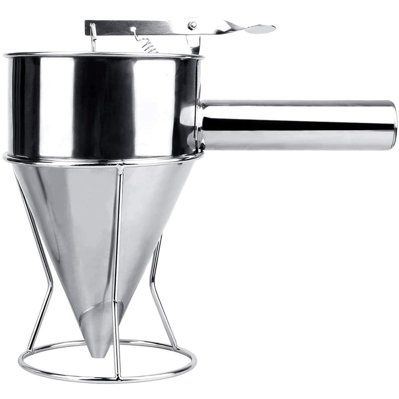 Gijaxe Gijaxe Pancake batter dispenser stainless steel with stand funnel cake batter dispenser large hole Pack of 1  - Image 1