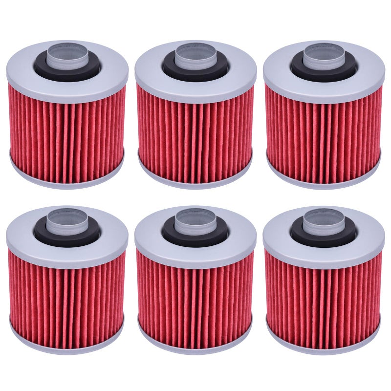 XYRVICT مجموعة 6 قطع HF145 لاستبدال فلتر الزيت ليمهانا XVS650 VStar Classic 650 1998-2010 XV250 VStar 250 2008-2016 XV250 Virago 250 1995-2009