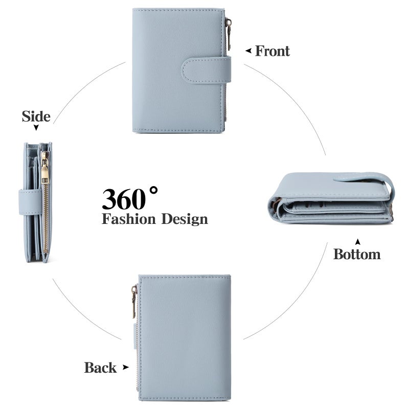 GAEKEAO Womens Wallet Small Vegan Leather RFID Blocking Bifold Zipper Pocket Wallet Card Case Purse with ID Window - Image 4