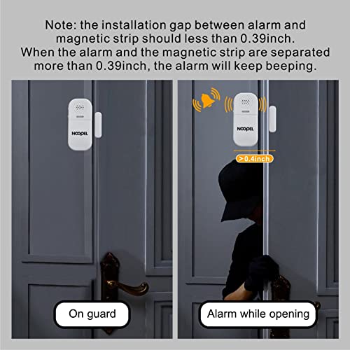 NOOPEL Door Alarms for Kids Safety, 2 Pack 130dB Window Sensor Pool Alarms When Opened for Home Security, 2-in-1 Alarm & Chime, 5-Level Volume Control, Door Chimes When Door Opens with Remote - Image 2