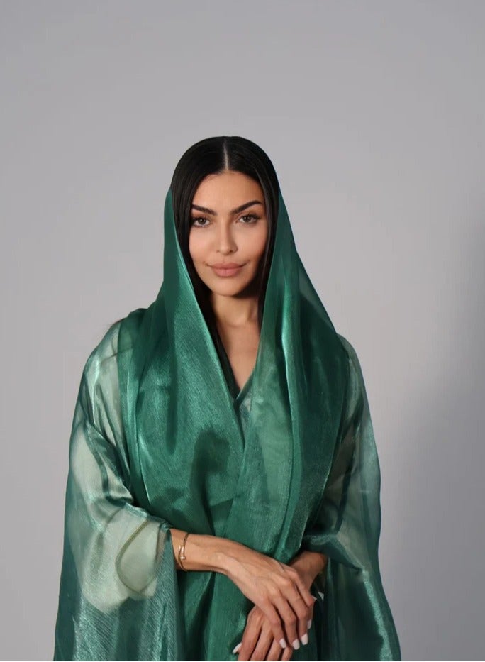 MAISON ARABELLE SHAWL ORGANZA EMERALD GREEN *SHAWL ONLY*