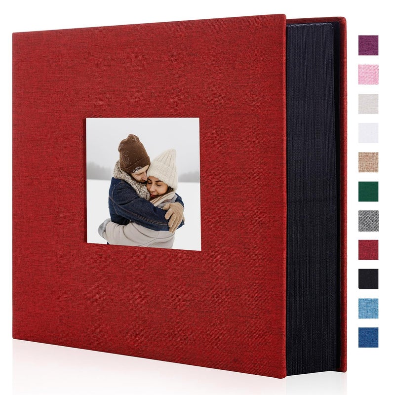 Artmag Fabric Photo Album 4x6 1000 Large Capacity for Family Wedding Anniversary Linen Album Holds 1000 Horizontal and Vertical Photos 1000 Pockets Red