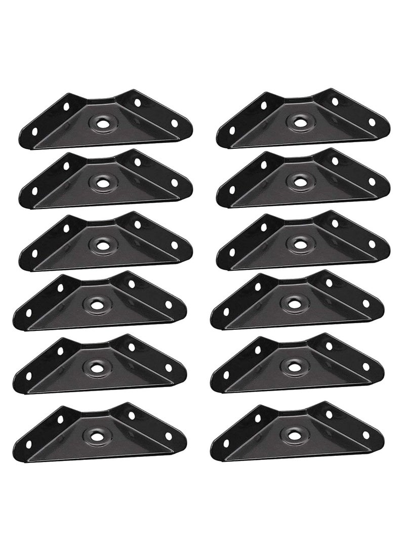 KASTWAVE 12 Pcs Steel Corner Braces Joint, Trapeziform Angle Code Brackets Corner Brace, Support Joint Bracket Fastener - Image 1