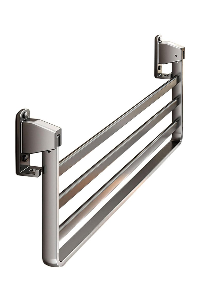 GUDOO رف تجفيف الملابس الجدارية القابل للطي، رف غسيل قابل للطي، رف تجفيف المناشف، شماعة ملابس لتجفيف الملابس في الحمام، الداخلية، أو الاستخدام الخارجي - Image 3