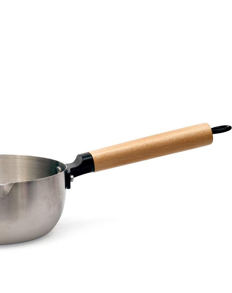 REPLEX Large Stainless Steel Vagharia Tadka Pan Fry Pan Kadai saag, daal, Curry Dal Cookware Tadka Pan with Wooden Handle 2000ml - Image 2