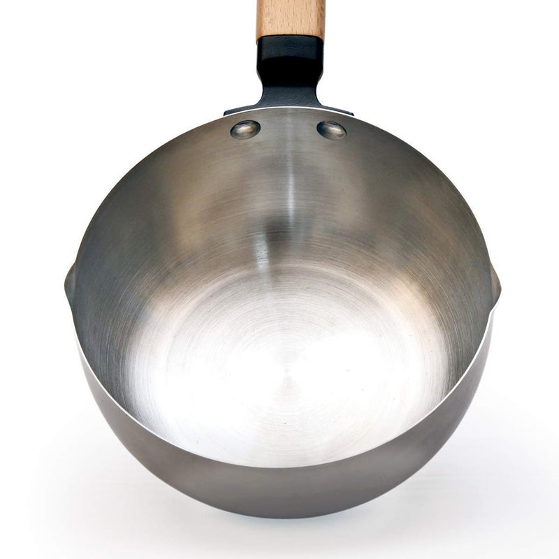 REPLEX Large Stainless Steel Vagharia Tadka Pan Fry Pan Kadai saag, daal, Curry Dal Cookware Tadka Pan with Wooden Handle 2000ml - Image 4