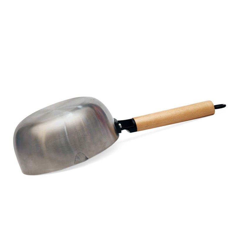 REPLEX Large Stainless Steel Vagharia Tadka Pan Fry Pan Kadai saag, daal, Curry Dal Cookware Tadka Pan with Wooden Handle 2000ml - Image 3