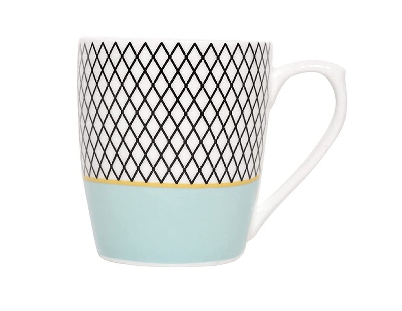Saaikee Bone China Tea Coffee Cups Set of 6 (160 ML) – Printed Checkered Tea Cup Set of 6 | Tea & Coffee Cup Set | Coffee Mug Set of 6 for Kitchen & Dining Table - Image 3