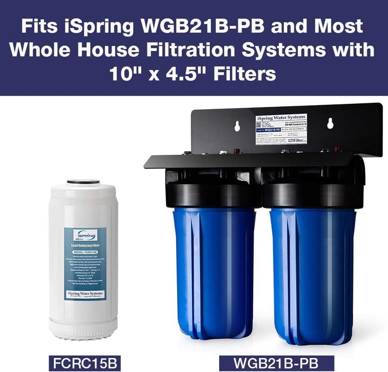 iSpring iSpring FCRC15B Lead Reducing Replacement Water Filter Ultra High Capacity 10x45 Fits Whole House Water Filtration System WGB21BPB - Image 2