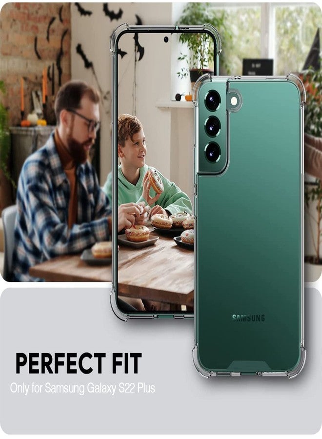 KIOMY جراب KIOMY لهاتف سامسونج جالاكسي S22+ 5G، غطاء واقٍ مقاوم للصدمات مع وسائد هوائية في الزوايا، تصميم هجين، ظهر صلب من البولي كربونات وإطار مرن من البولي يوريثين الحراري، شفاف. - Image 5