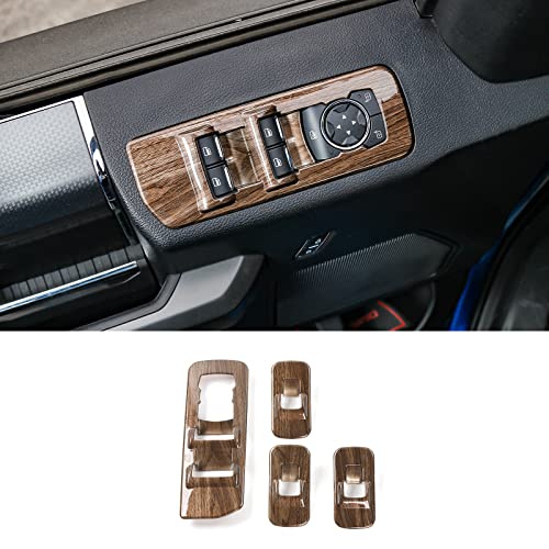 Voodonala Wood Grain Window Lift Panel Switch Covers Trim for 2015-2020 Ford F150 Accessories - Image 1