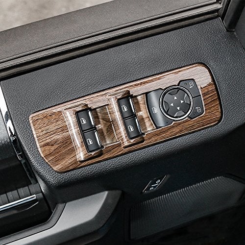 Voodonala Wood Grain Window Lift Panel Switch Covers Trim for 2015-2020 Ford F150 Accessories - Image 3