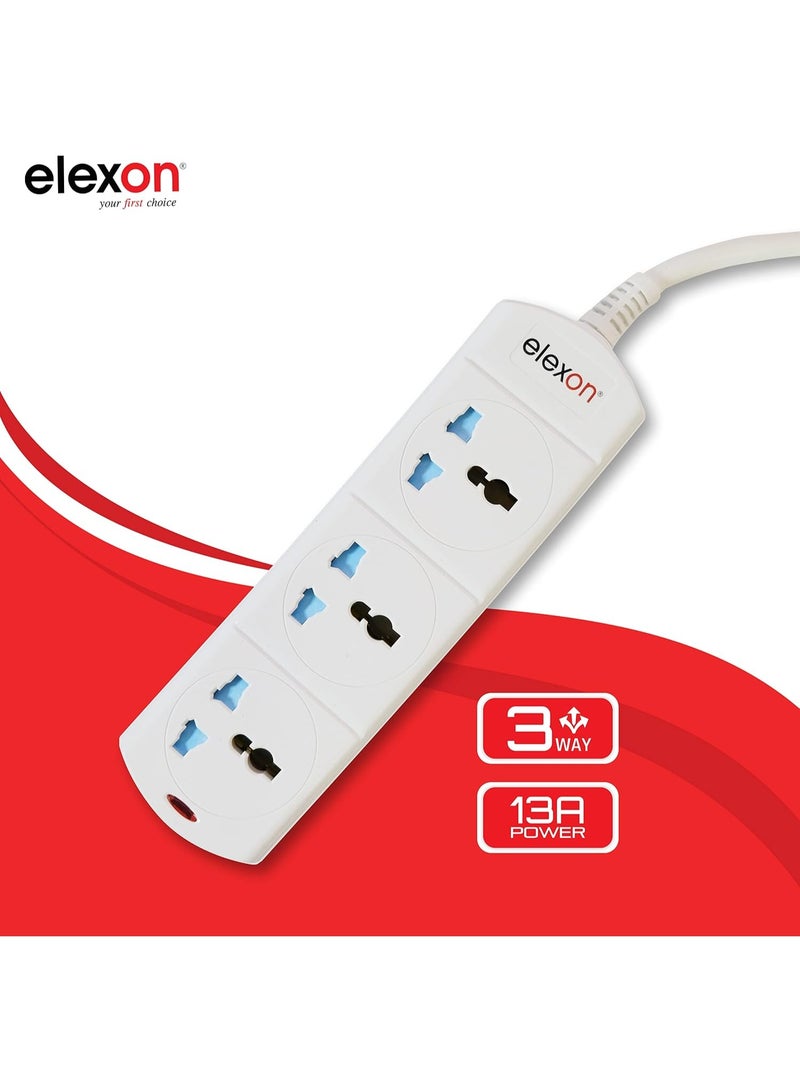 elexon 3Way Power Extension Socket 2M Universal Socket With Surge Protector 13A - Image 5