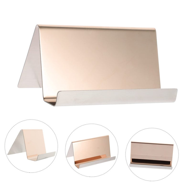Business Card Holder And Phone Stand Mirror Surface Organizer For Office Desk Space Saving - Image 4