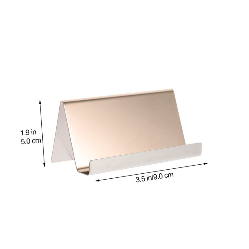 Business Card Holder And Phone Stand Mirror Surface Organizer For Office Desk Space Saving - Image 3