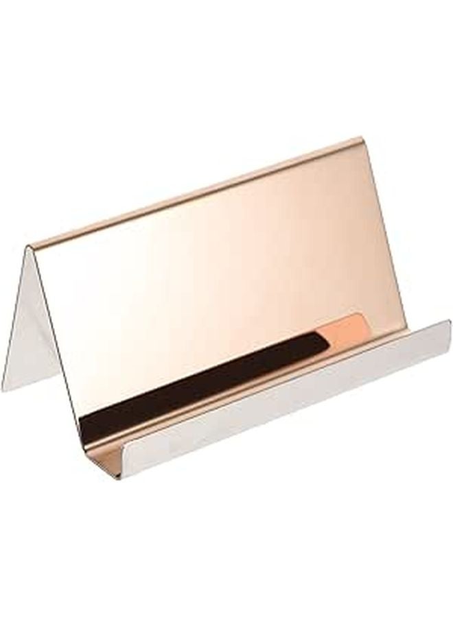Business Card Holder And Phone Stand Mirror Surface Organizer For Office Desk Space Saving - Image 1