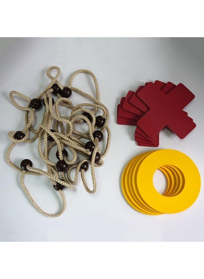 Beauenty 11PCS Giant Tic Tac Toe Outdoor Game | No Assembly | Bean Bag Toss with Rope Game Board | Large Tic Tac Toss Across Yard Game for Kids  Family - Image 4