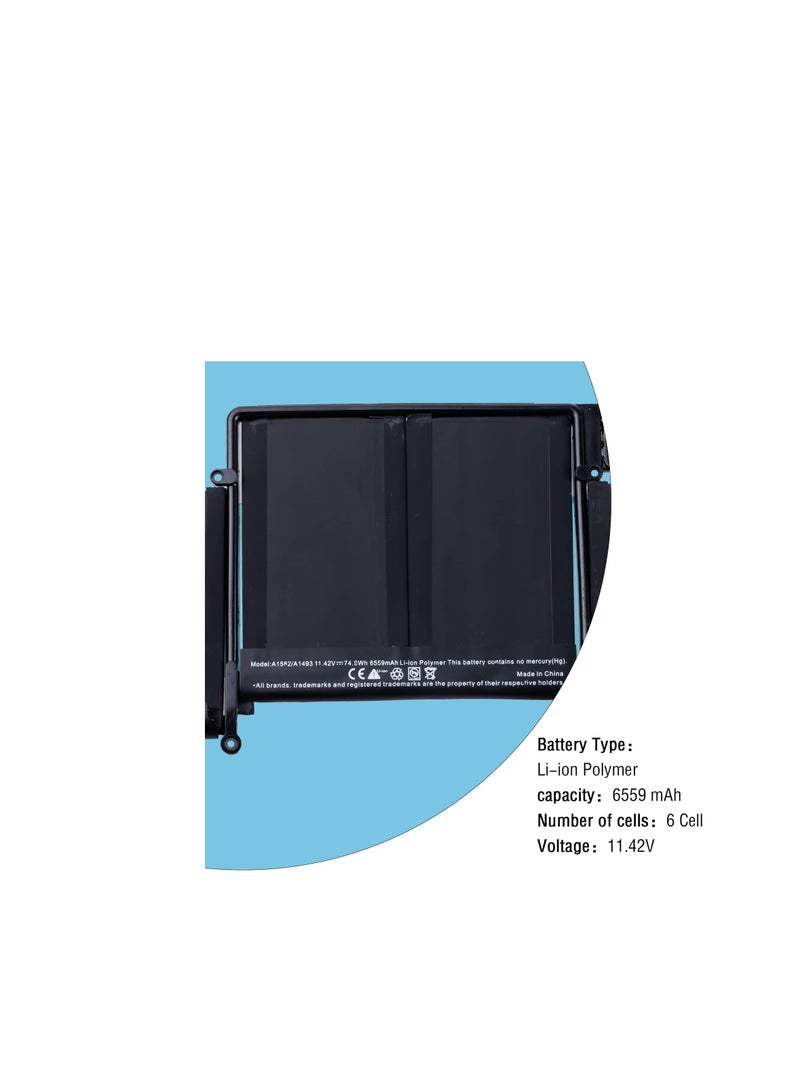 Terabyte A1582 A1502 Laptop Battery Replacement for Macbook pro Retina 13 inch Late 2013 Mid 2014 Early 2015,Fits A1493 Laptop Battery [Li-Polymer 11.42V74.9WH 6559mAh] - Image 3