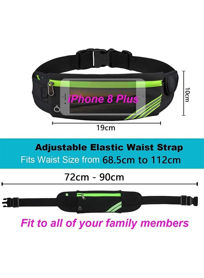 JS Running Belt Bag, Slim Portable Waist Pack Bag for Hiking Cycling Workout, Reflective Runners Belt Jogging Pocket Belt, Travelling Money Phone Holder for Running (Black) - Image 5