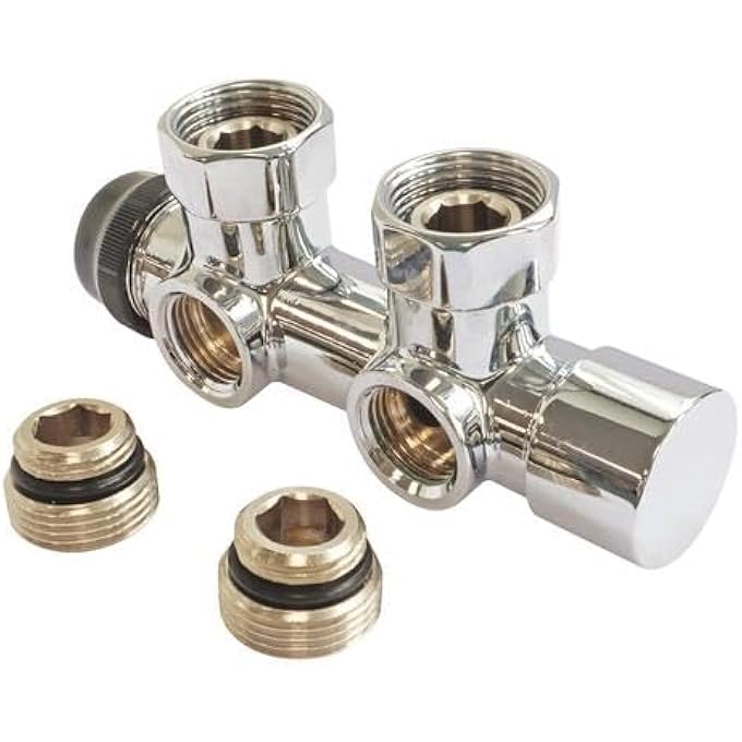 , 601521502 WALL MOUNTED THERMOSTATIC CHROME DISTRIBUTOR FOR TWO-PIPE INSTALLATION MF1/2 (15 X 21), FOR EASY SCREWING MOUNTING, CAP CAN BE FITTED THROUGH A THERMOSTAT HEAD - Image 2