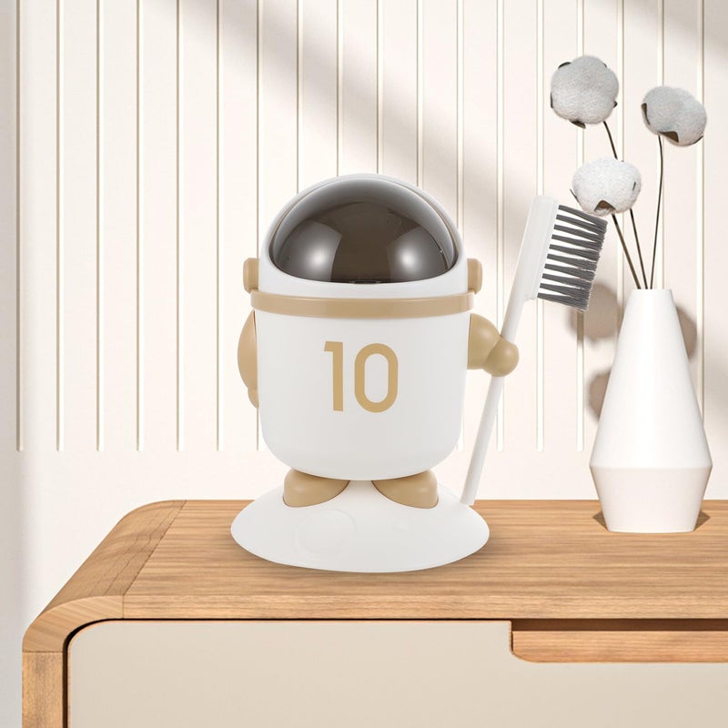 Mini Astronaut Trash Can With Lid Khaki Includes 30 Bags For Home Office Bedroom - Image 5