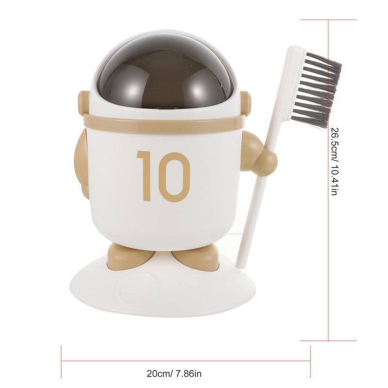 Mini Astronaut Trash Can With Lid Khaki Includes 30 Bags For Home Office Bedroom - Image 3