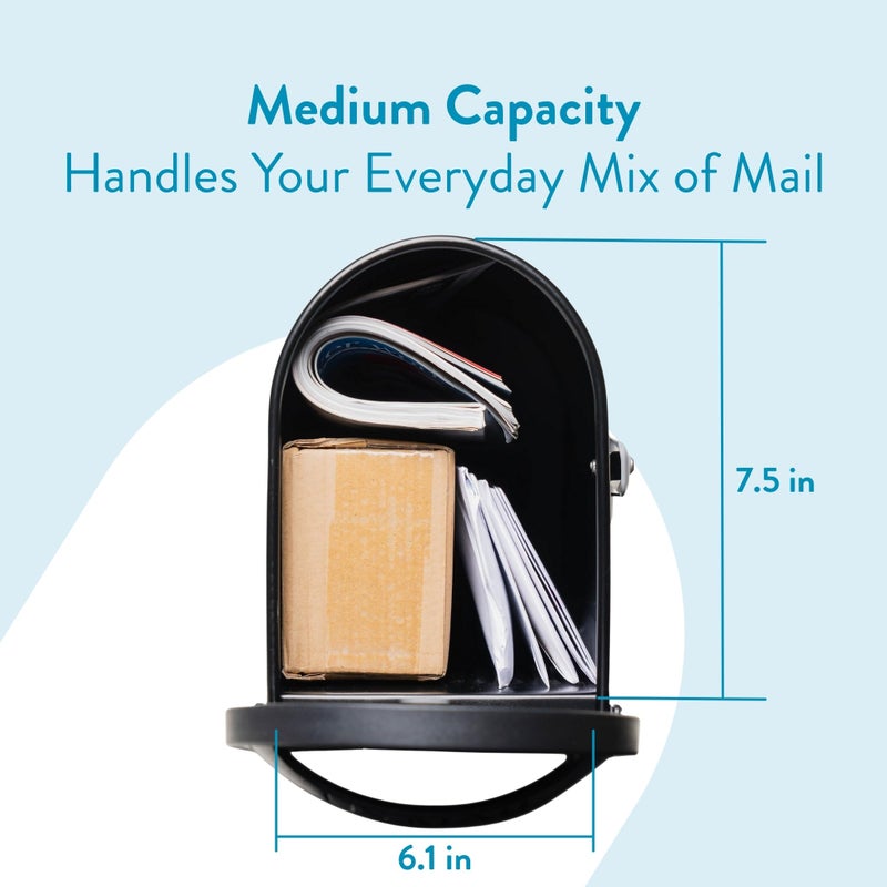 Architectural Mailboxes 8760B-10 Carlisle Postmount Mailbox, Medium, Black - Image 3