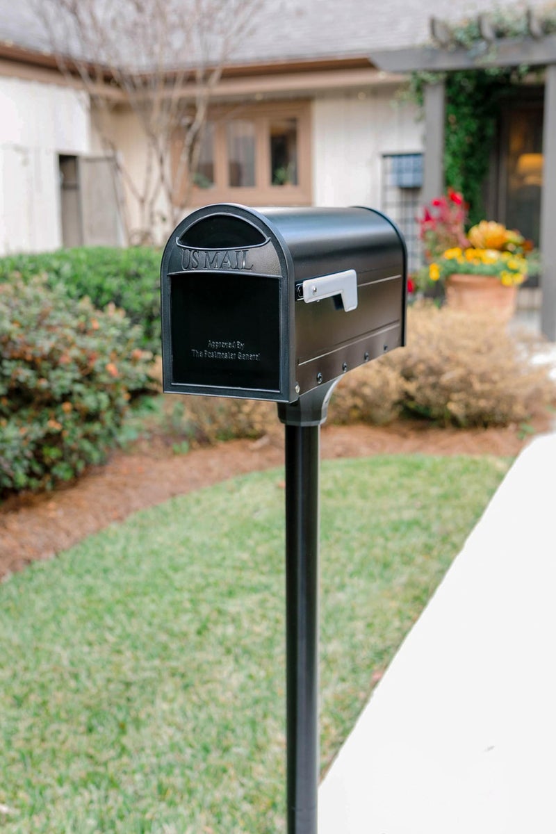 Architectural Mailboxes 8760B-10 Carlisle Postmount Mailbox, Medium, Black - Image 2