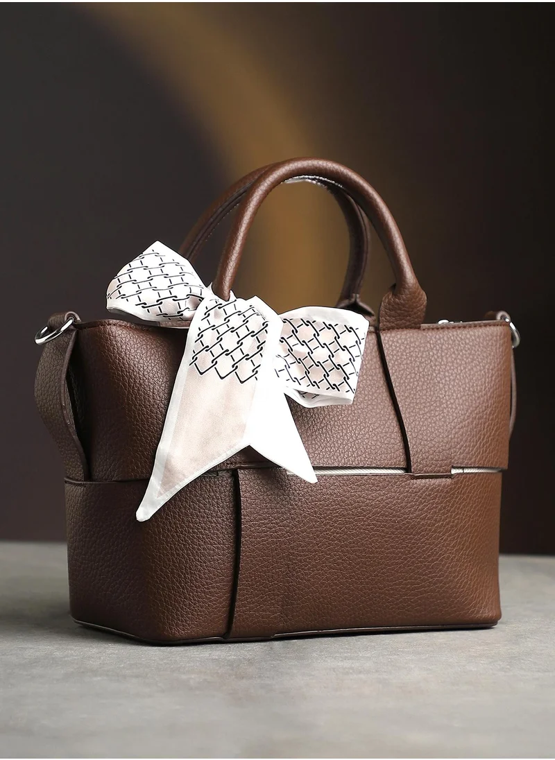 صوص هاوت Women's The Interweave Hand Bag - Chocolate Brown