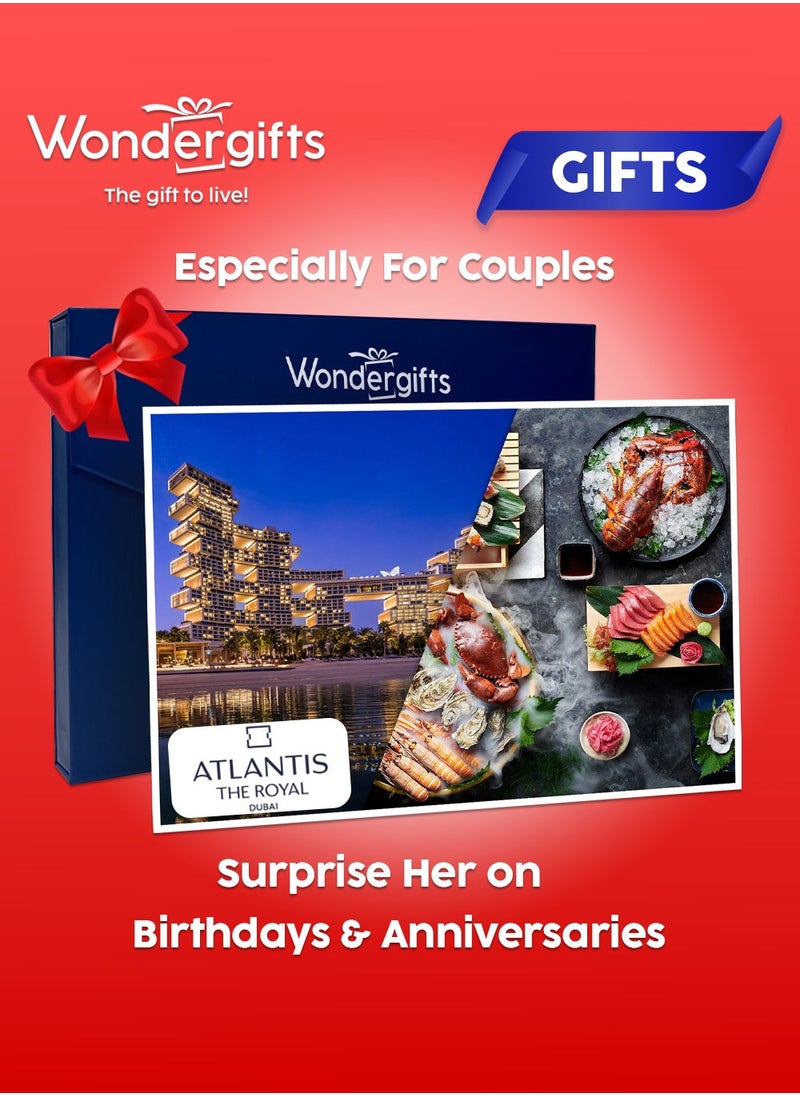 Wondergifts Atlantis Dinner At Gastronomy Gift for Two at Atlantis The Royal | Romantic Fine Dining Experience in Dubai | Birthday Gift For Women | Perfect Gift For Her & For Couple  - Image 1