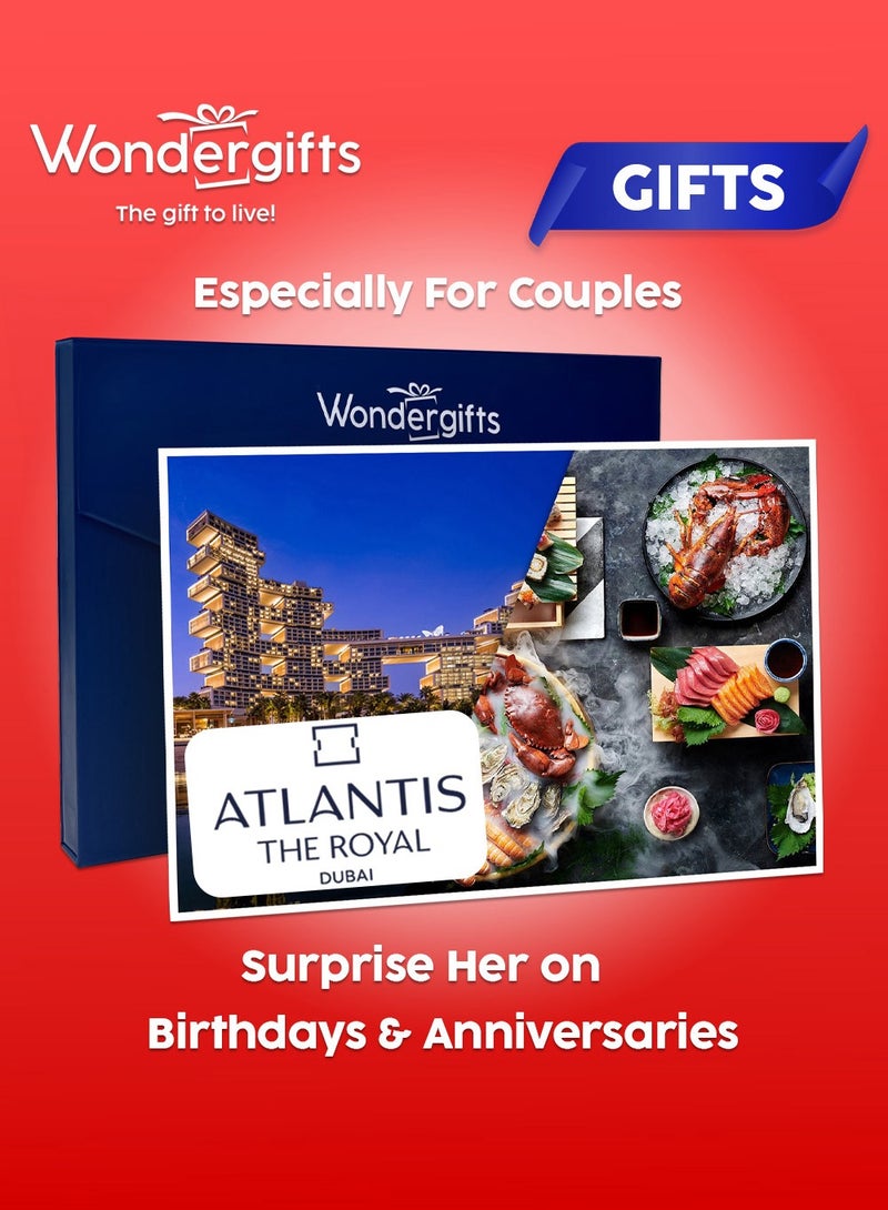 Wondergifts Atlantis Dinner at Gastronomy Gift for Two at Atlantis The Royal – Romantic Fine Dining Experience in Dubai | Birthday Gift for Women | Perfect Gift for Her & Couple - Image 1