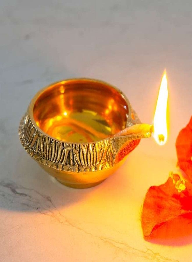 Crafts of India CraftsofIndia®️ 2 Pcs Kuber Diya Set for Diwali, Handmade Virgin Brass Oil Lamp for Deepawali Pooja, Vilakku for Puja, Deepawali Decoration - Image 3