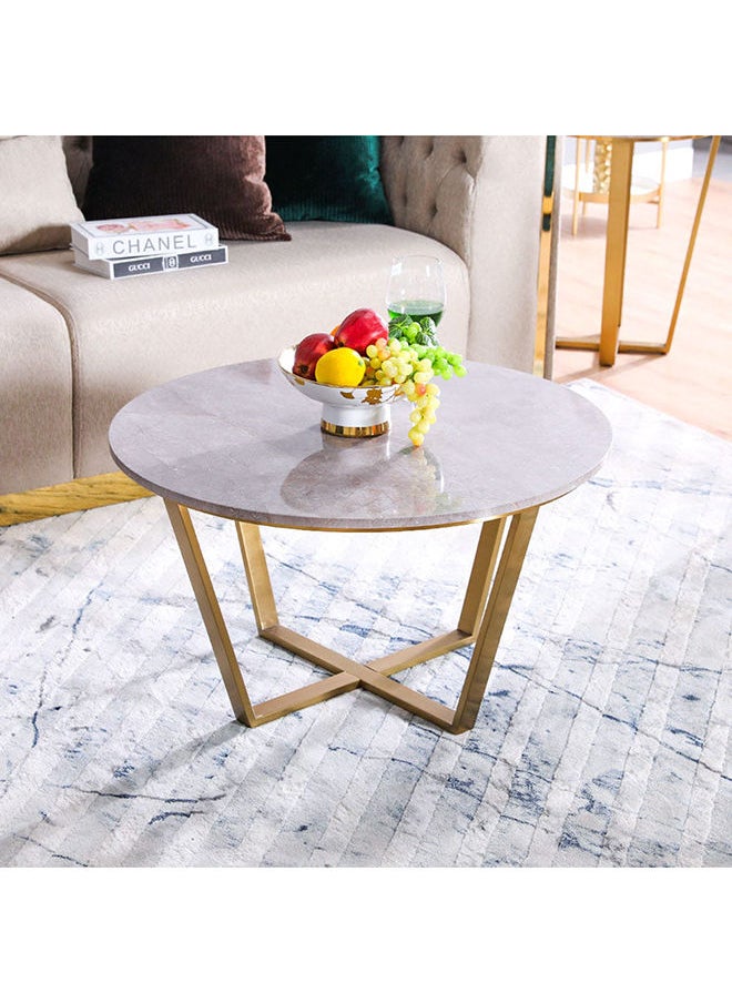 DANUBE HOME Beaver Coffee Table Multifunctional Living Room Table Space Saving Center Table Modern Design Furniture For Home 80x80x45 cm Grey Marble/Brushed Gold  - Image 1